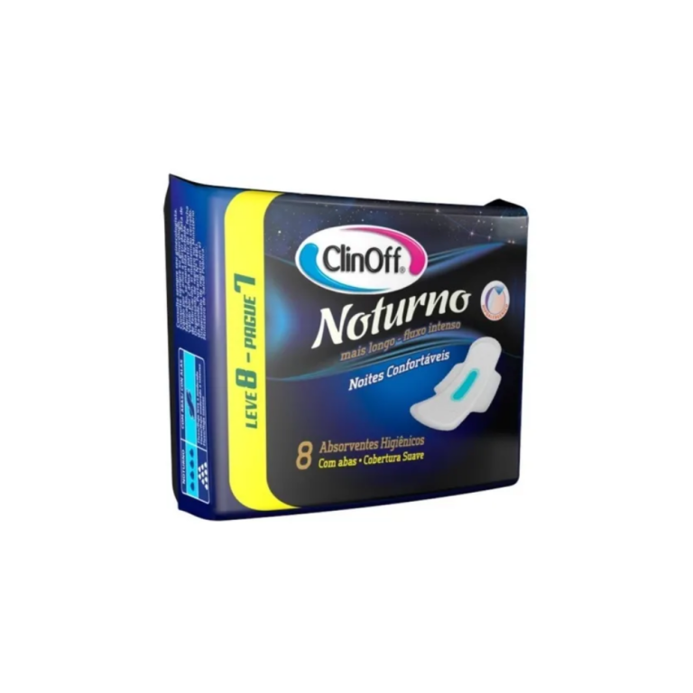 ABSORVENTE HIGIENICO NOTURNO COM ABAS C/8 CLINOFF