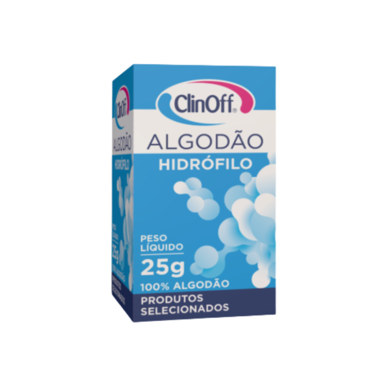 ALGODAO ROLO HIDROFOLIO 25G CLINOFF