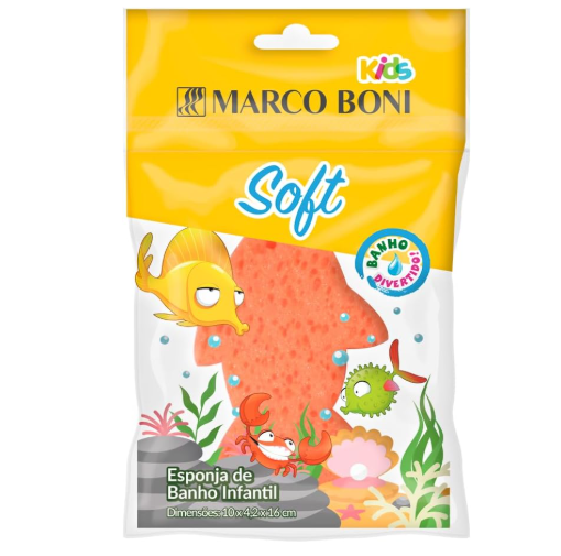 ESPONJA P/ BANHO PEIXINHO INFANTIL SOFT KIDS MARCO BONI