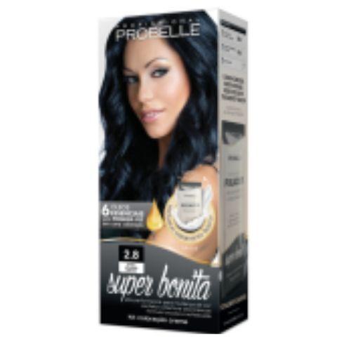 KIT COLORACAO SUPER BONITA 2.8 PRETO AZULADO PEROLA 50G PROBELLE