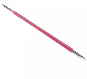 PALITO DUPLO INOX CUTICULA ROSA SANTA CLARA