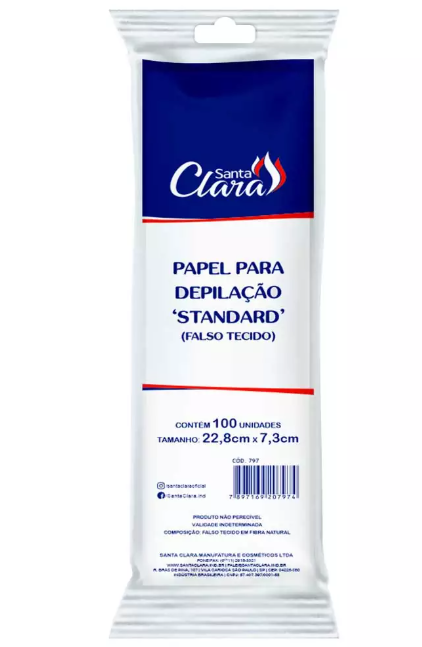 PAPEL PARA DEPILACAO STANDART C/100 UN SANTA CLARA