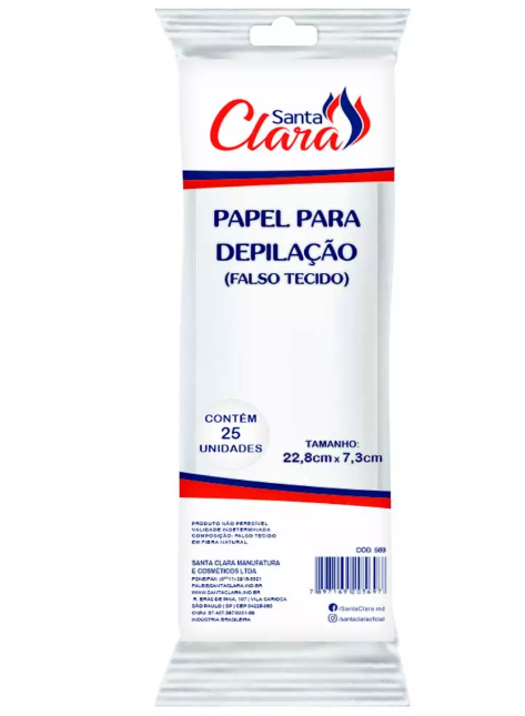 PAPEL PARA DEPILACAO STANDART C/25UN SANTA CLARA