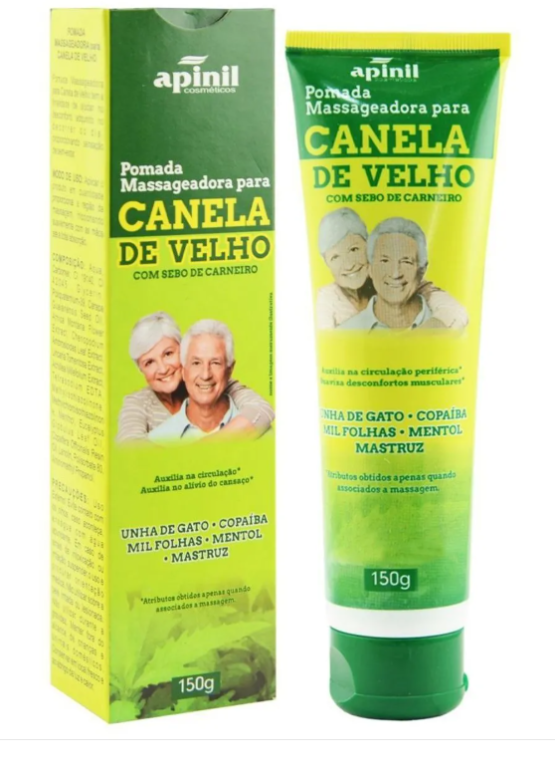 POMADA MASSAGEADORA CANELA DE VEIO APINIL 150G