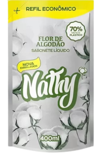REFIL SABONETE LIQUIDO 400ML CX C/6UN FLOR DE ALGODAO NATHY