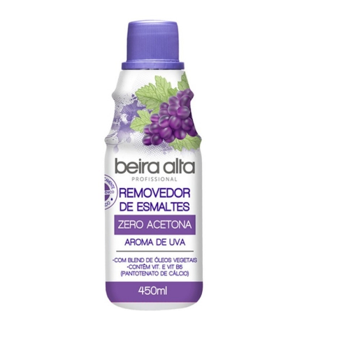 REMOVEDOR DE ESMALTE ZERO ACETONA UVA BEIRA ALTA 450 ML