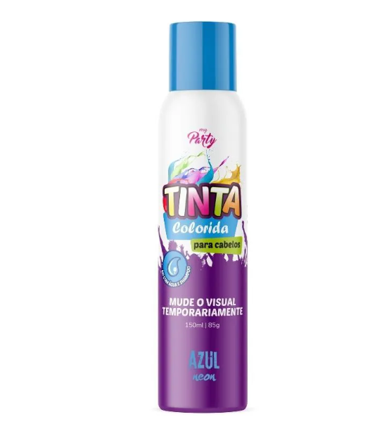 TINTA COLORIDA PARA CABELO AZUL NEON 150ML MY PARTY