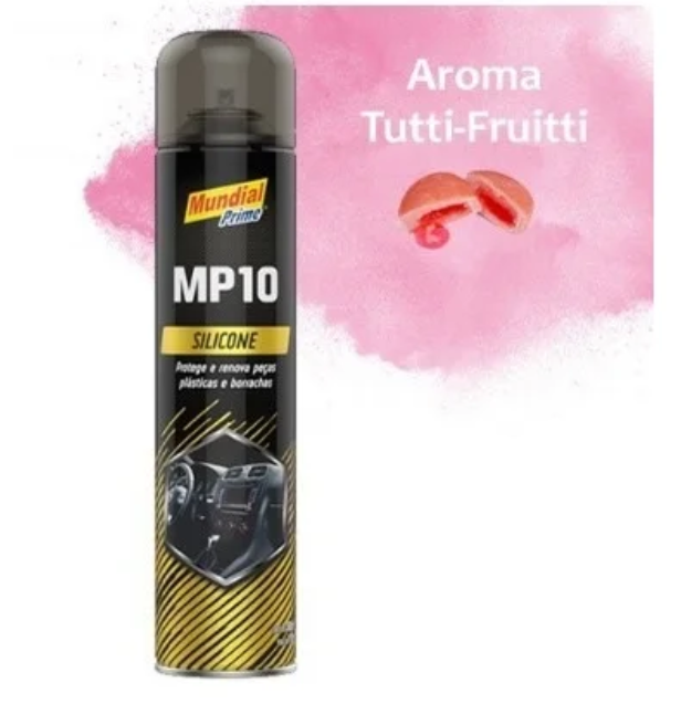 SILICONE SPRAY 300ML MUNDIAL PRIME TUTTI FRUTTI - Lote: 2602001869 Validade: 05/03/2029