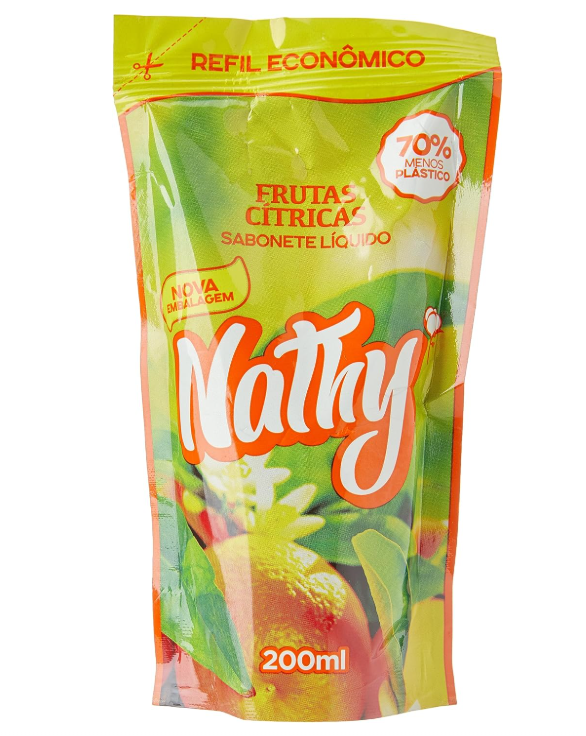 REFIL SABONETE LIQUIDO 400ML CX C/6UN FRUTAS CITRICAS NATHY