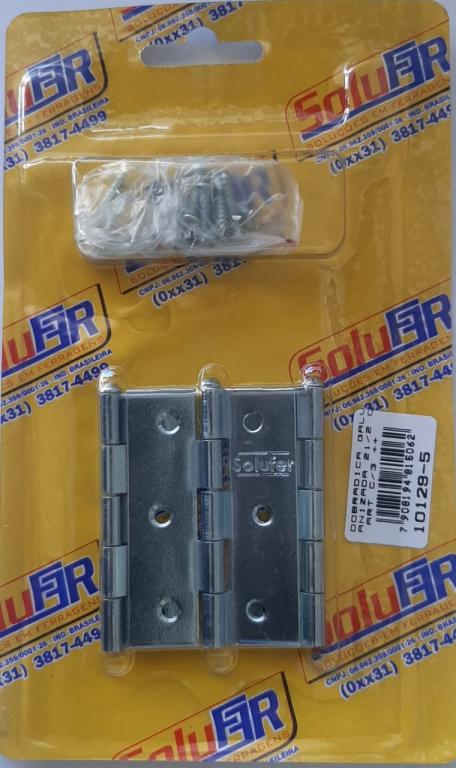 DOBRADICA GALVANIZADA 2-1/2" CARTELA C/3 -SOLUFER