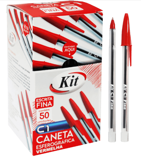 CANETA KIT G1 PONTA FINA VERMELHA - KIT