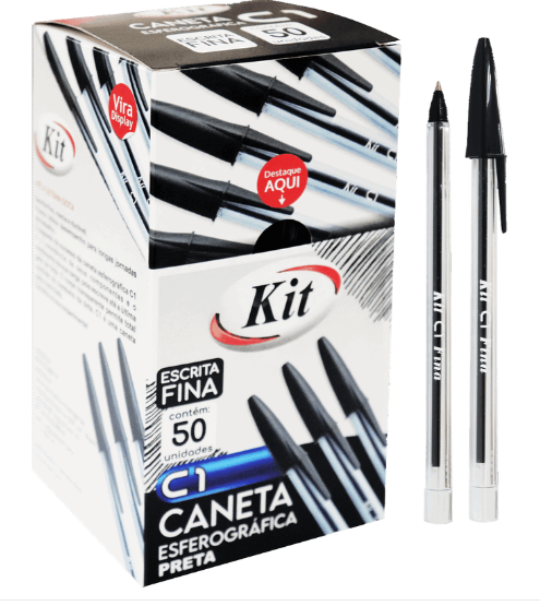 CANETA KIT G1 PONTA FINA PRETO - KIT