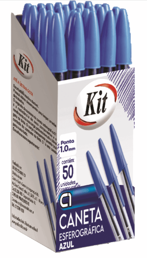CANETA KIT G1 PONTA FINA AZUL - KIT