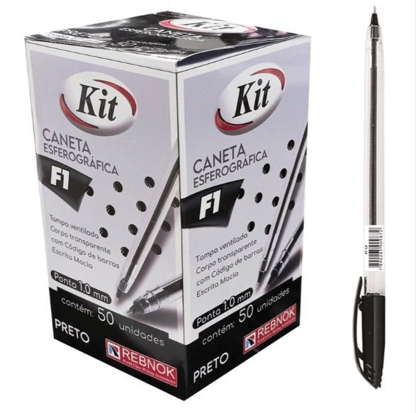 CANETA KIT F1 PONTA FINA 0 7 MM PRETO - KIT