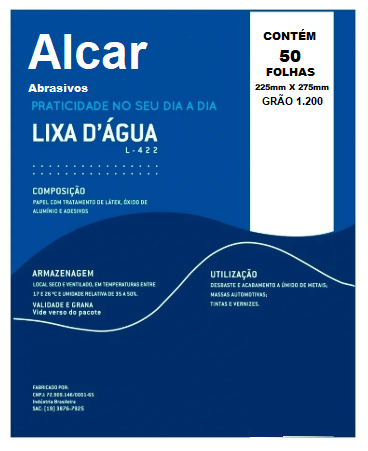 LIXA D-AGUA G1200 ALCAR PRATIK 50X1