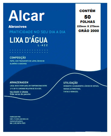 LIXA D-AGUA G2000 ALCAR PRATIK 50X1
