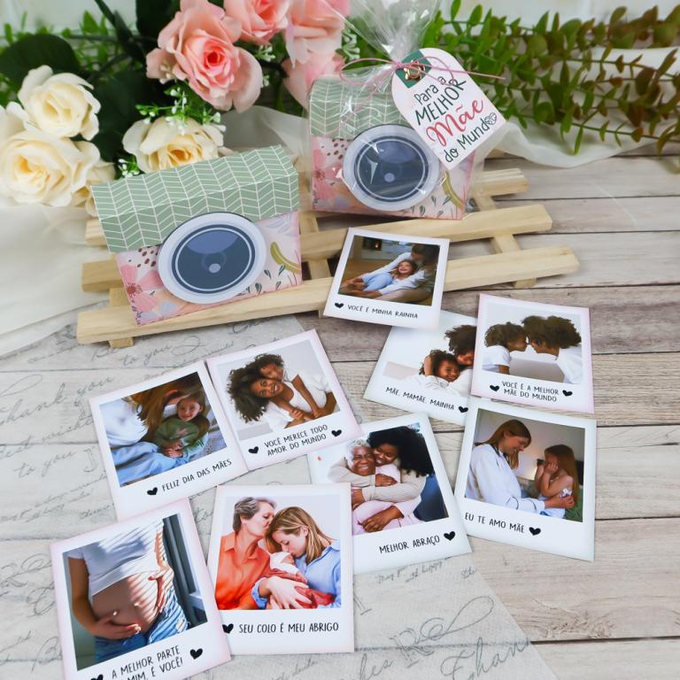 CAIXINHA CAMERA POLAROIDS MÃE