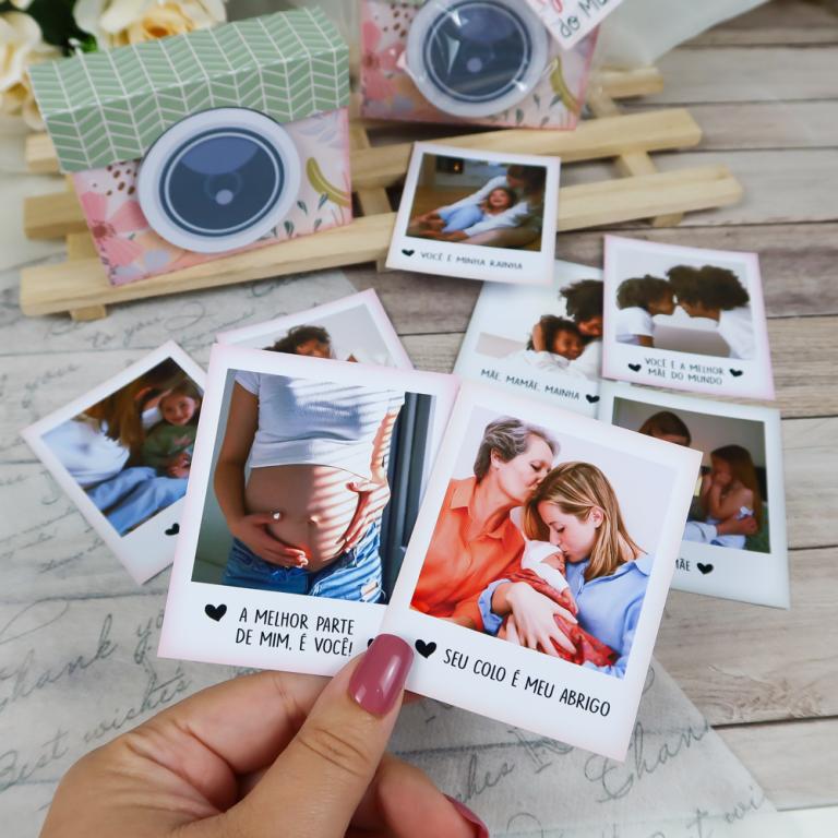 CAIXINHA CAMERA POLAROIDS MÃE
