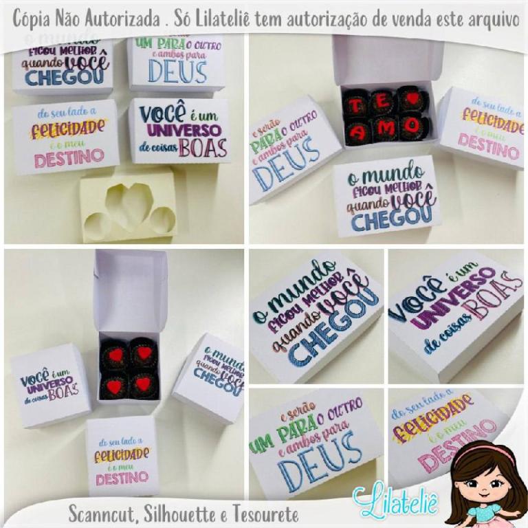 CAIXA FRASES P/ 6 DOCES