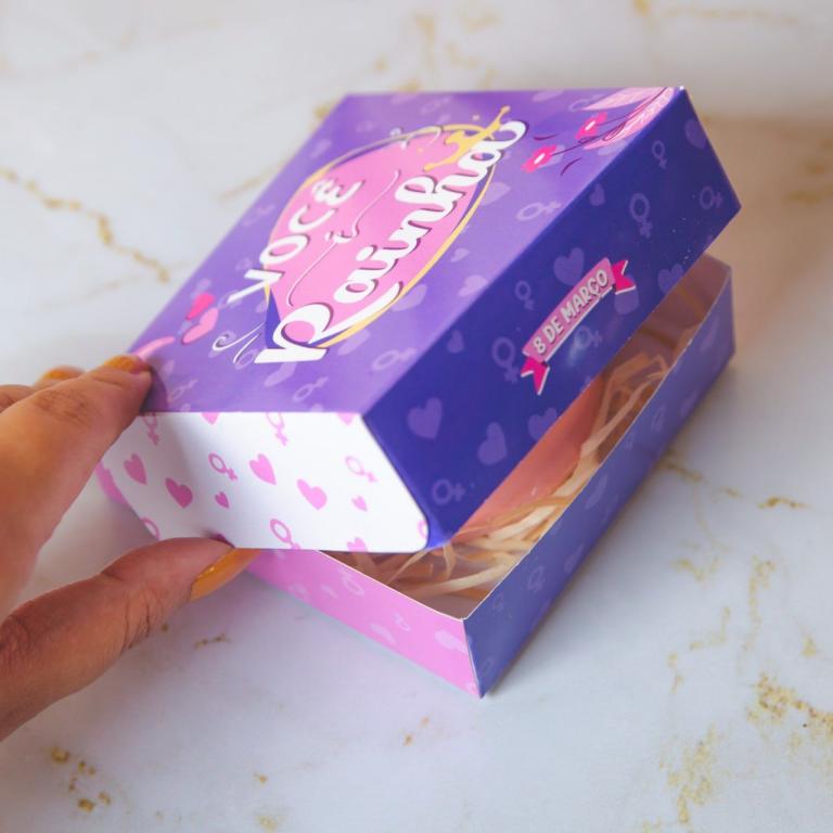 CX PARA SABONETE DIA DA MULHER SIMPLES