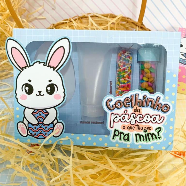 CX MINI CONFEITEIRO PASCOA + TAMPA C/ ACETATO