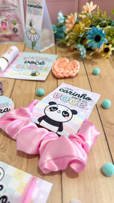 CARD+POMPOM CETIM + EMBALAGEM