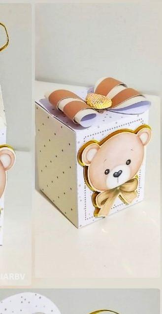 CX LAÇO CHA DE BEBE NEUTRO URSINHO EM RELEVO
