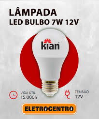 LAMPADA BULBO LED 7W 12V 6000K