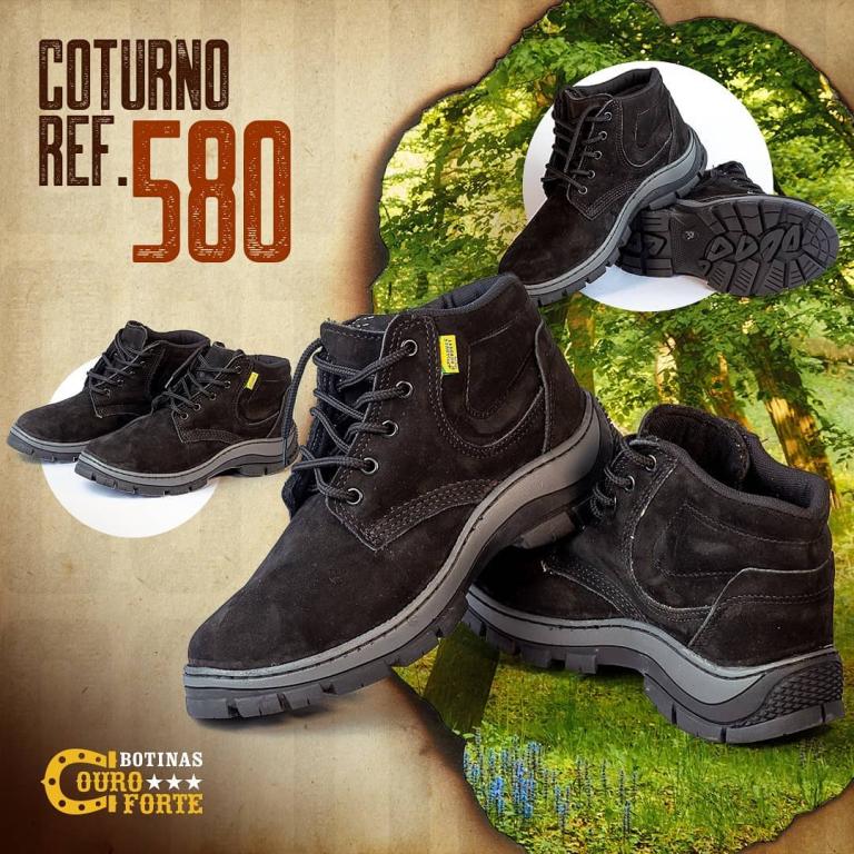 BOTINA DE AMARRAR COURO NOBUCK - COTURNO COURO FORTE