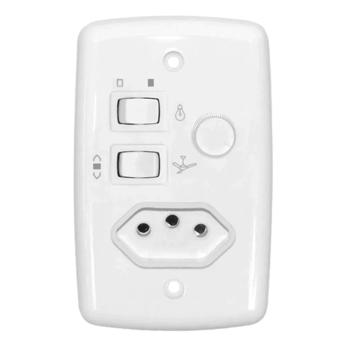 CONTROLE VENTILADOR TETO COM TOMADA 1 LAMPADA