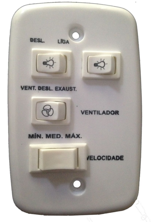 CONTROLE VENT DE TETO 2 LAMPADAS C/ CAPACITOR 4 BOTOES