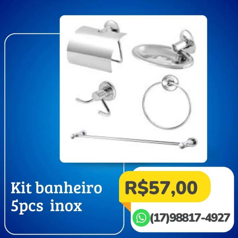 KIT BANHEIRO 5PÇS INOX