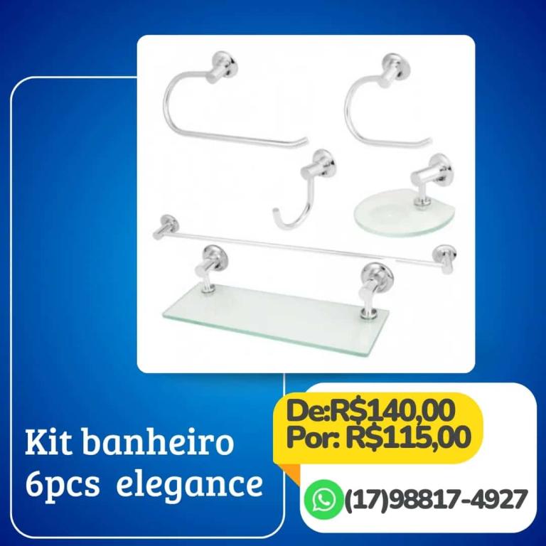 KIT BANHEIRO 6PÇS ELEGANCE