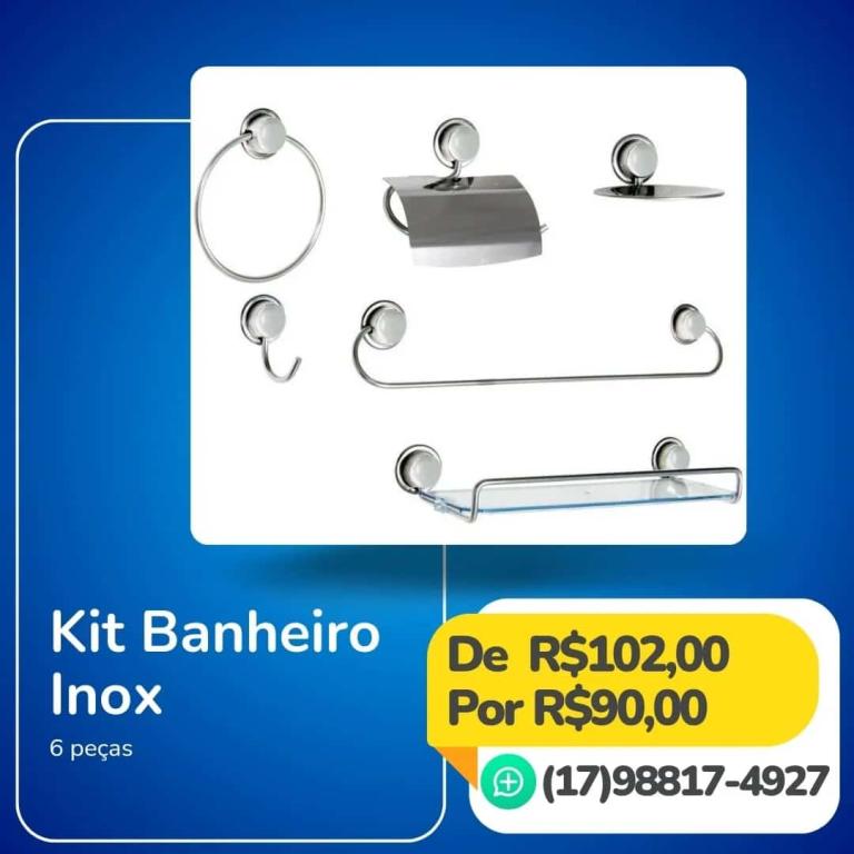 KIT BANHEIRO 6PÇS LINHA STEEL