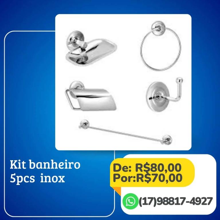 KIT BANHEIRO 5PÇS INOX IVAI