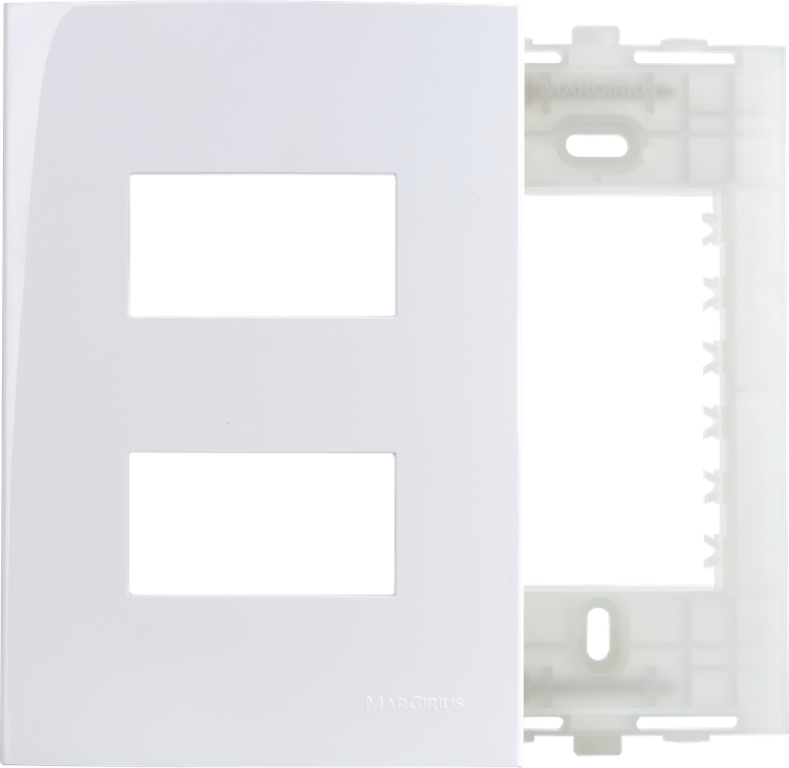 PLACA 4X2 2 POSTOS DIST. C/SUP - SLEEK