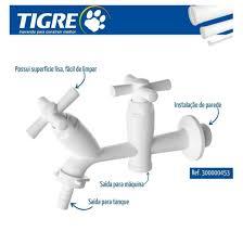 TORNEIRA TANQUE/MAQUINA CROSS C/BICO 1/2-3/4 BCO