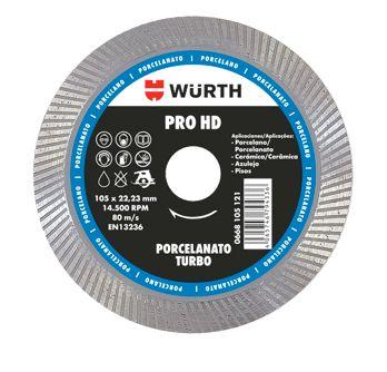 DISCO DIAMANTADO CORTE PRO-HD 105X22 TURBO PORCELANATO