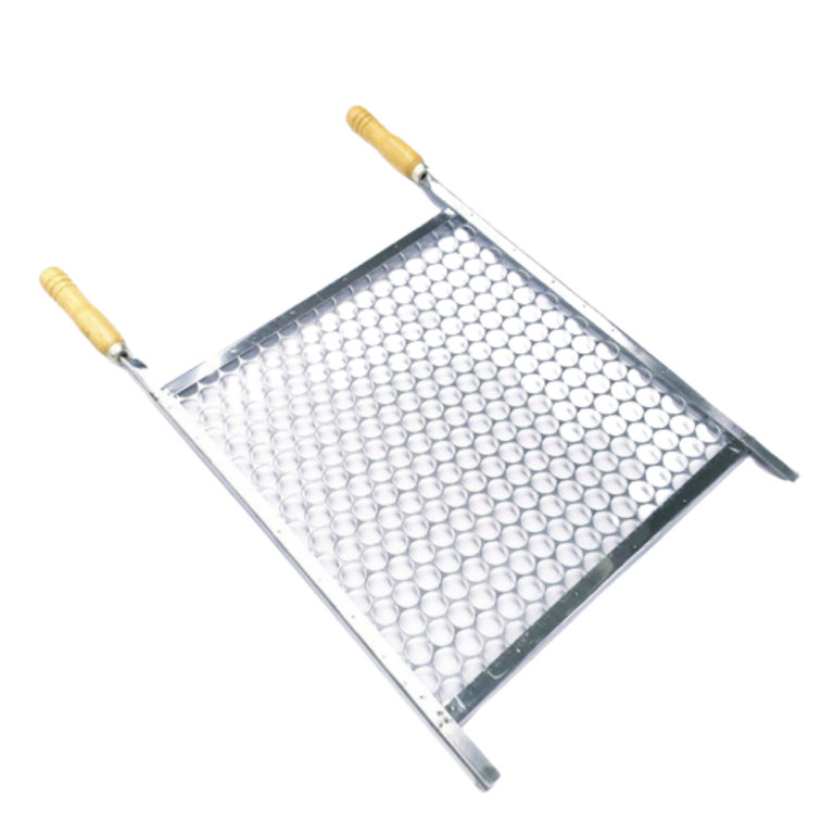 GRELHA TELA MOEDA INOX 50CM X 50CM