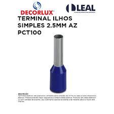 TERMINAL TUBOLAR ILHOS SIMPLES 2,5MM AZ