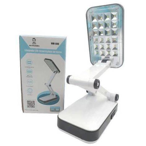 Luminária de Mesa Dobrável e Recarregável 24 Leds Branco