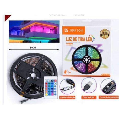 Fita Led Usb Colorida Com Bluetooth RGB Ritmo Musical 5M Tv Pc E Monitor