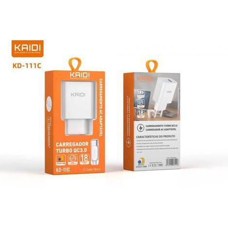 Carregador De Celular USB IPhone IOS Turbo 18W Com Anatel KAIDI