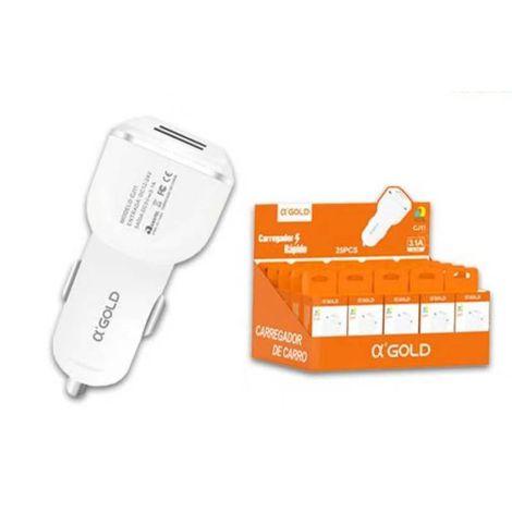 CARREGADOR VEICULAR 2 USB AGOLD 3.1A
