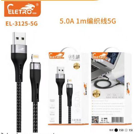 Cabo de Celular IPHONE REFORÇADO BLINDADO 5A ELETROMEX