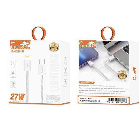 CABO IPHONE 15 - 16 DUPLO TYPE-C 180W PREMIUM REFORÇADO ELETROMEX