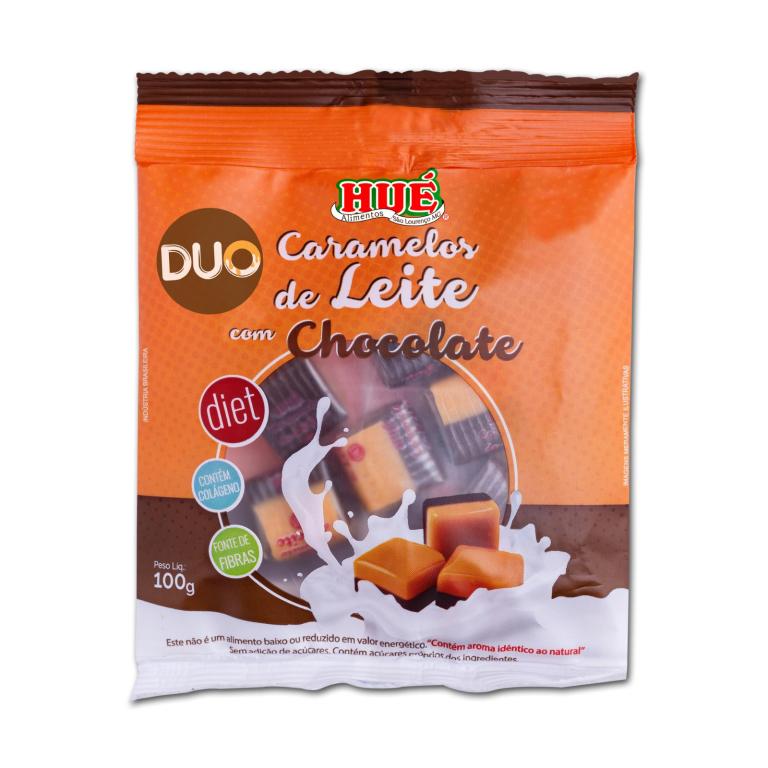 DUO DE CARAMELO DIET COM CHOCOLATE PACOTE (MÉDIA DE 16UN/CX 18X100G)