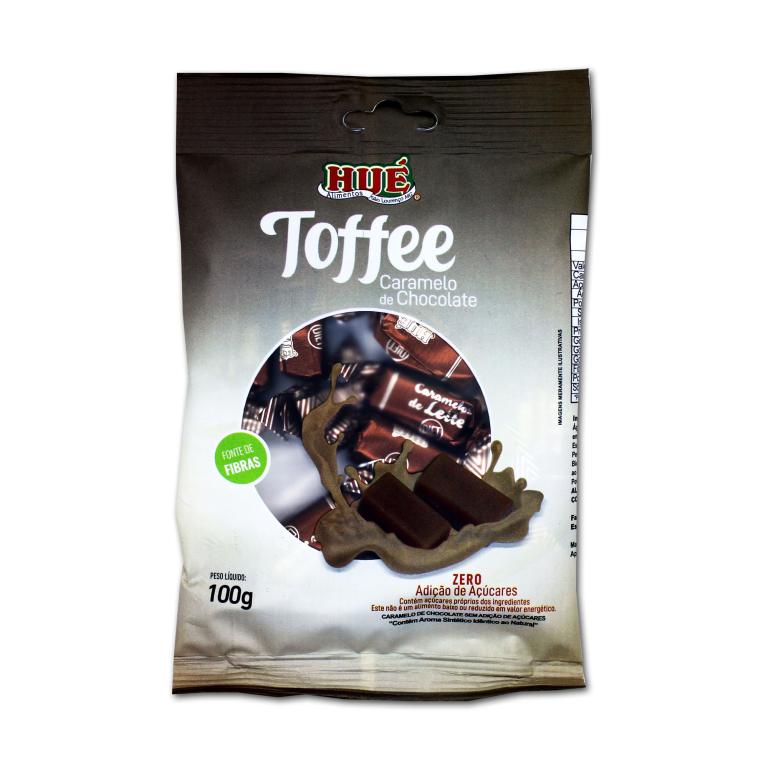 TOFFEE DE CHOCOLATE (CARAMELO) ZERO PACOTE (MÉDIA DE 20UN/CX 18X100G)