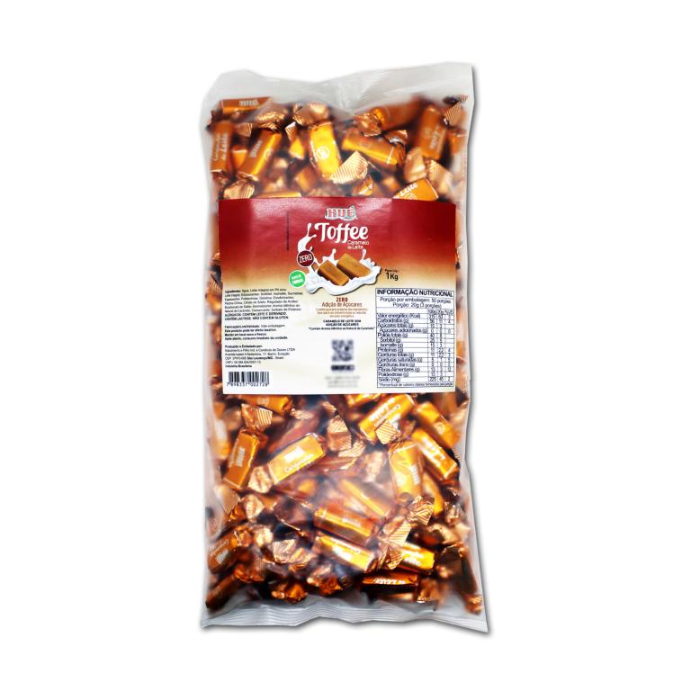 TOFFEE CARAMELO DE LEITE DIET PURO TORÇÃO REFIL 1KG (MÉDIA DE 200UN/CX 04PCTX1KG)