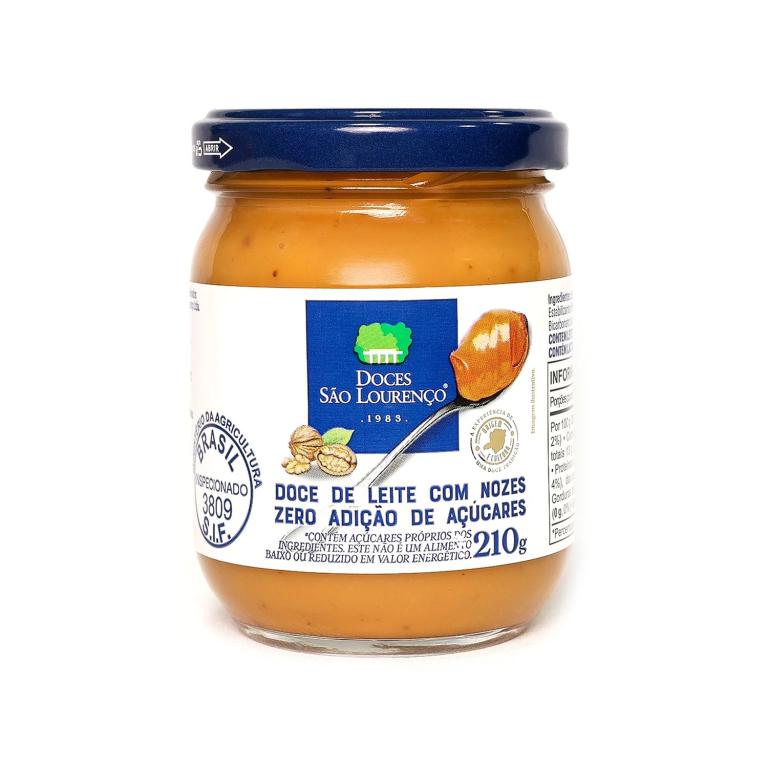 Doce de Leite com Nozes Diet SÃO LOURENÇO 210g (Cx 12X210g)